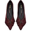 CLARKS WOMENS SENSA15 BELLA FLAT SHOE - BURGUNDY